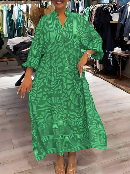 Inge™ | Kuvioitu V-pääntiemekko