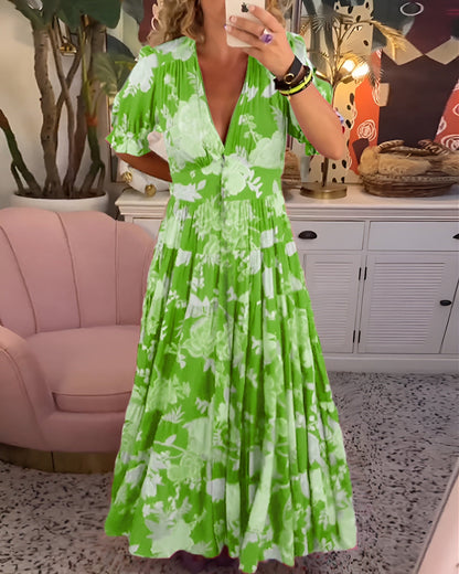 Tessa™ | Kukallinen V-pääntiemekko