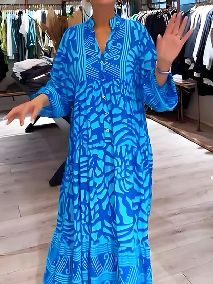 Inge™ | Kuvioitu V-pääntiemekko